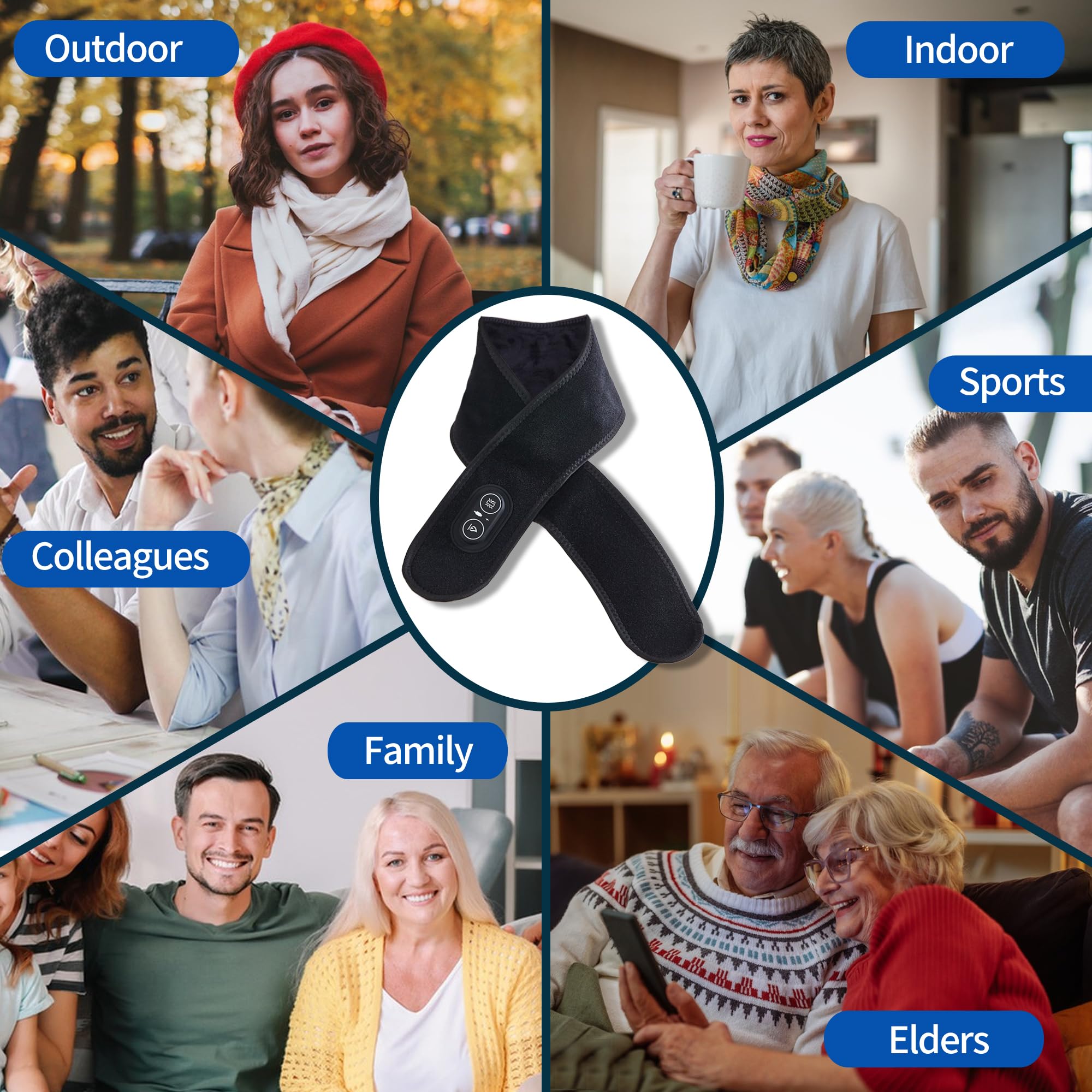 BEDHUM travel-friendly neck wrap with built-in battery enables cordless use.