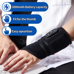 BEDHUM cordless wrist massager battery and control panel close-up for easy settings