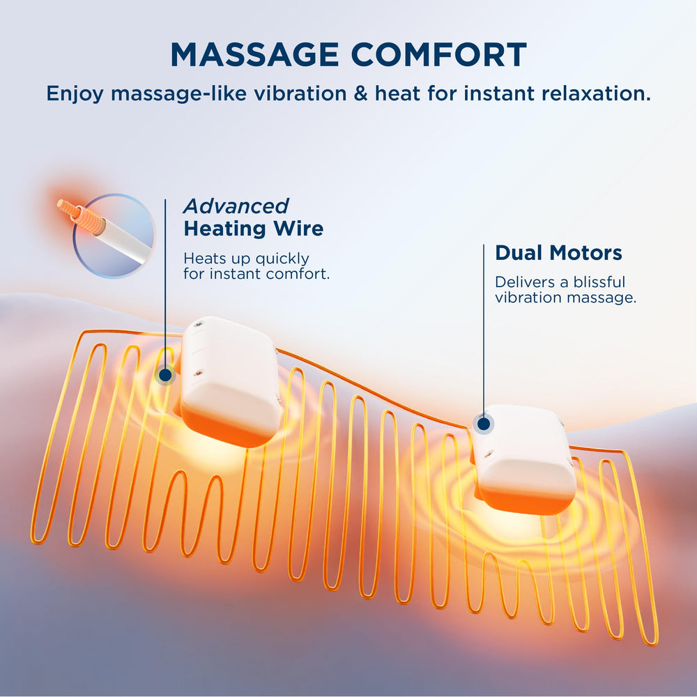 Bedsure heating pad with vibration delivers a massage-like comfort.
