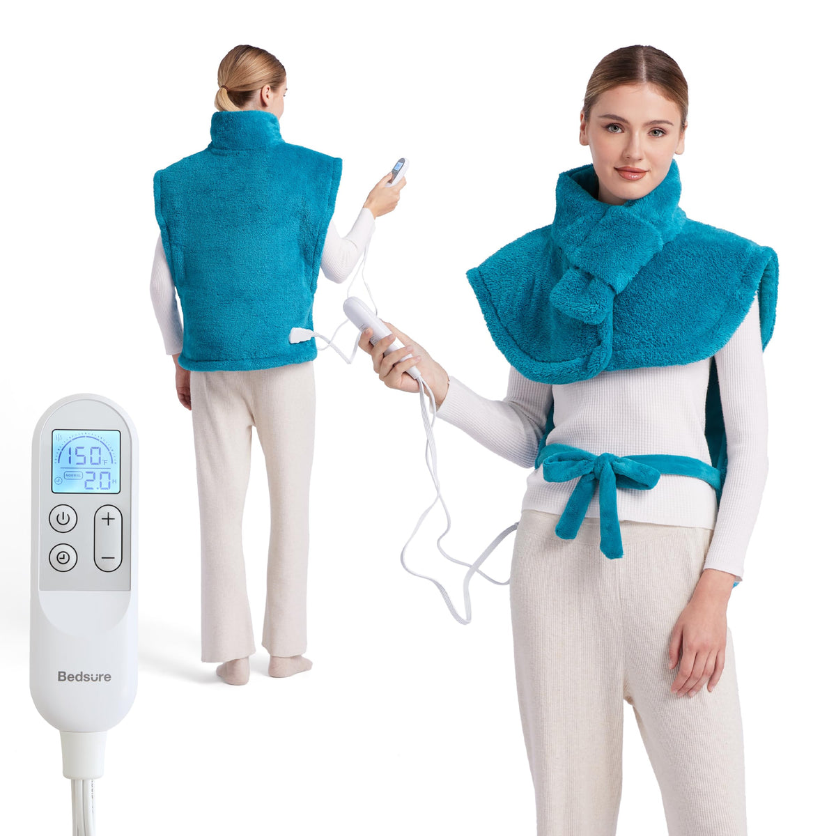 Bedsure wrap heating pad neck and shoulders offering adjustable warmth for comfort