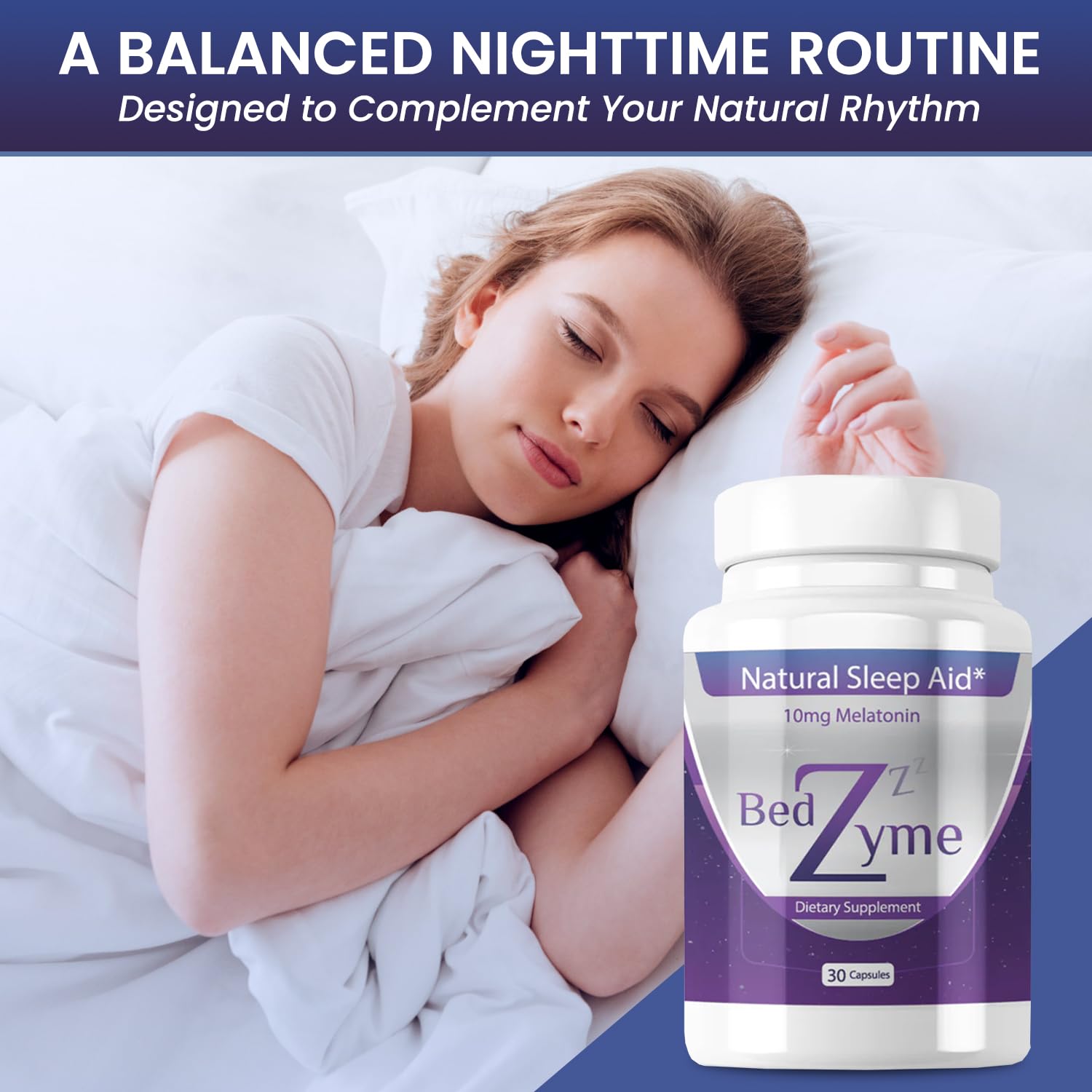BedZyme nighttime relaxation scene suggesting a peaceful bedtime routine