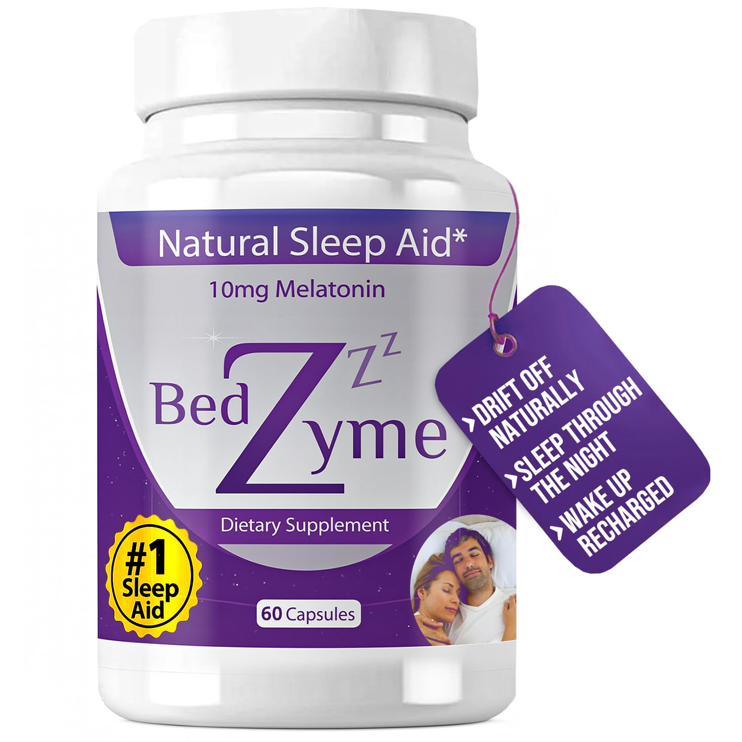 BedZyme Sleep Aid bottle for easy nightly dosing and calm evenings