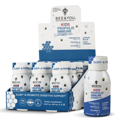 BEE & YOU Kids Propolis Night Shot bottle ready for nightly immune support.
