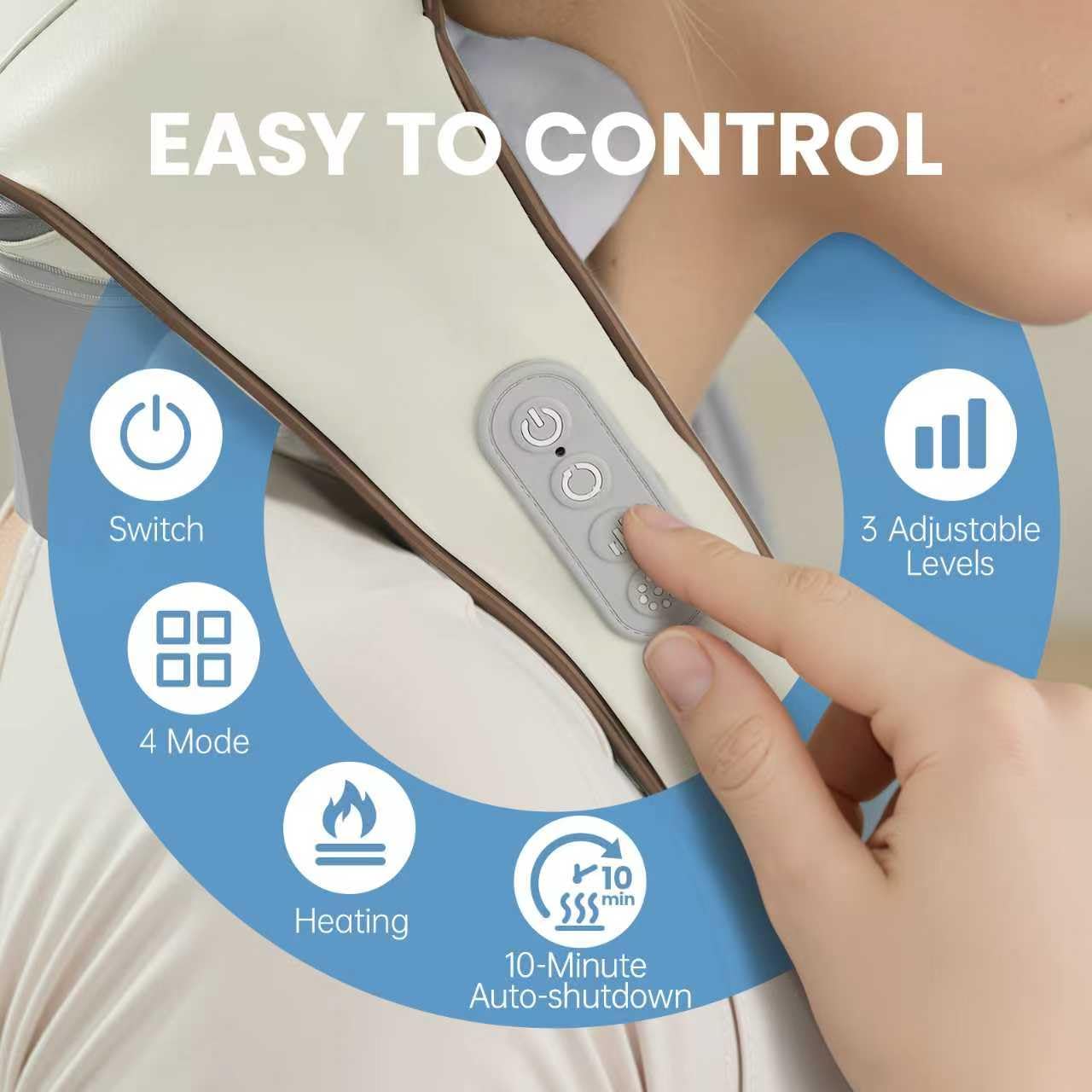 BeeChip 42°C warmth enhances comfort during therapy-like massage sessions.
