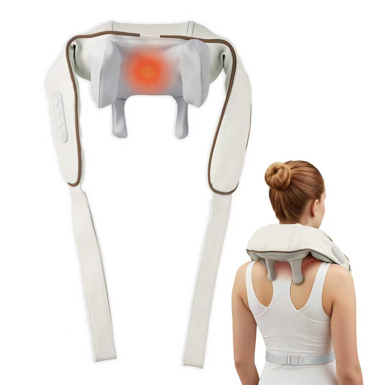 BeeChip neck massager with heat ready for relaxed neck and shoulder relief