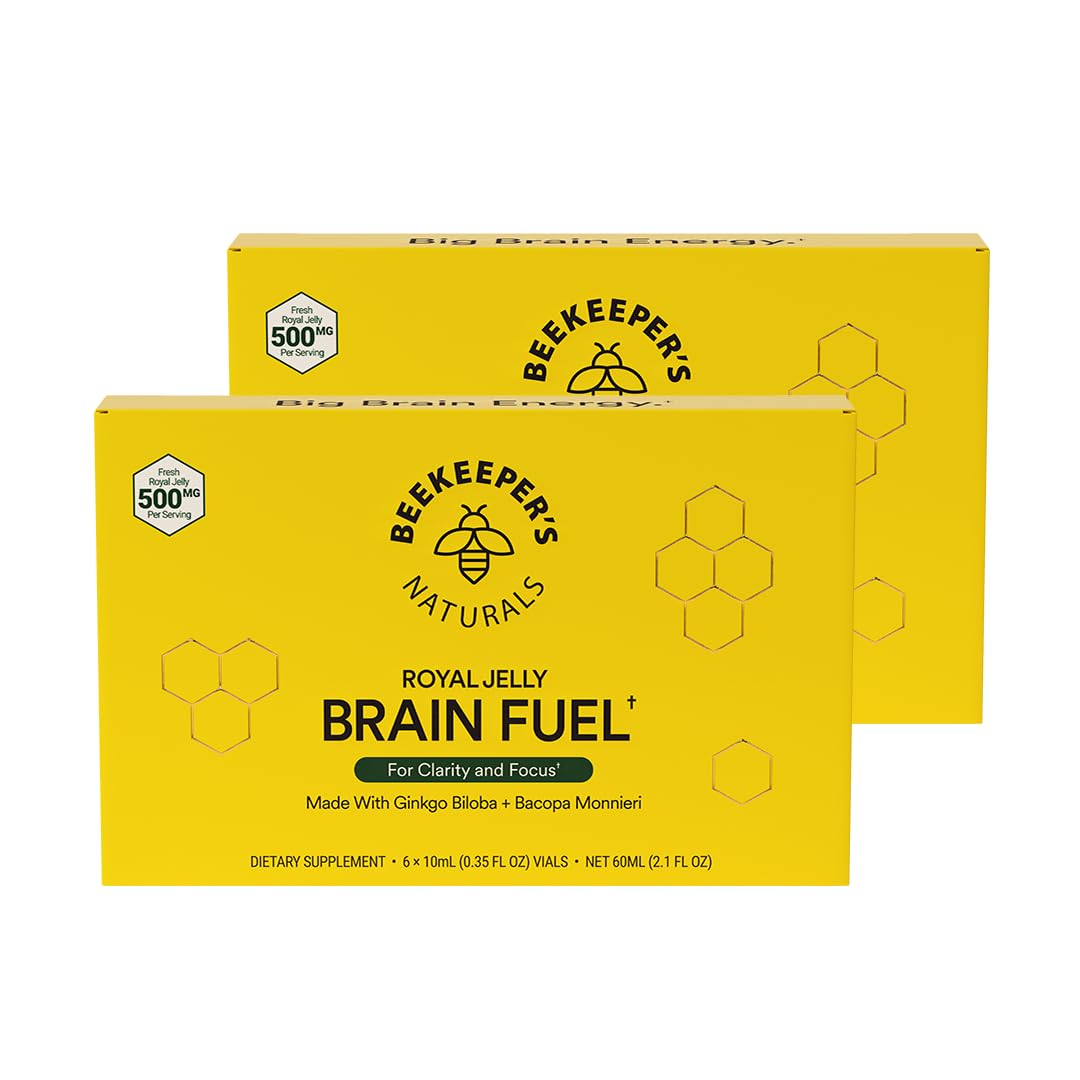 Beekeeper's Naturals B.LXR Brain Fuel bottle for on-the-go focus and memory support.