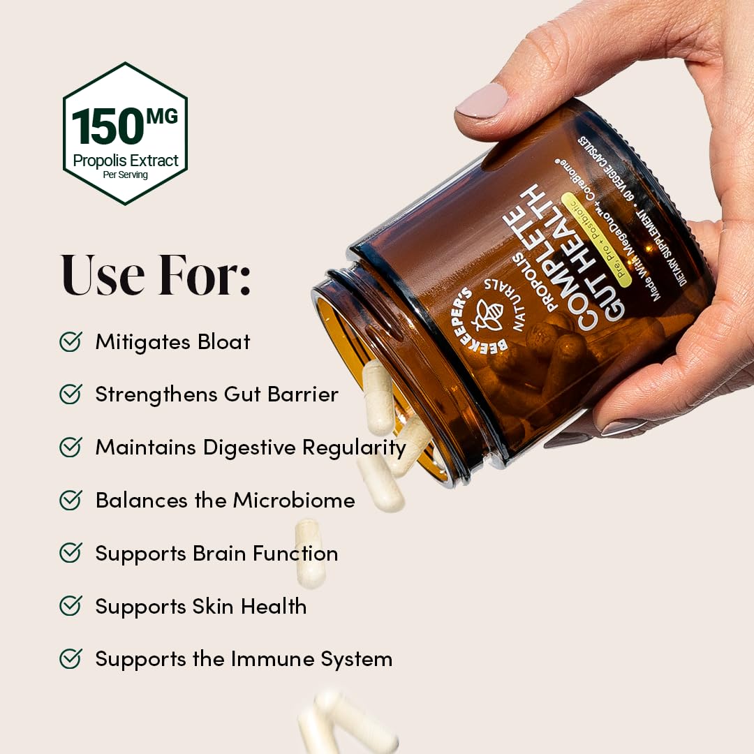 Beekeeper's Naturals Complete Gut Health ingredient pack showcases MegaDuo and CoreBiome.