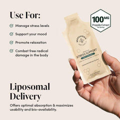 Beekeeper's Naturals liposomal delivery graphic showing faster absorption.