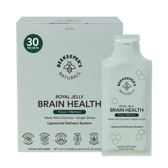 Beekeeper's Naturals nootropic brain supplement vanilla bottle shown for focus and memory support