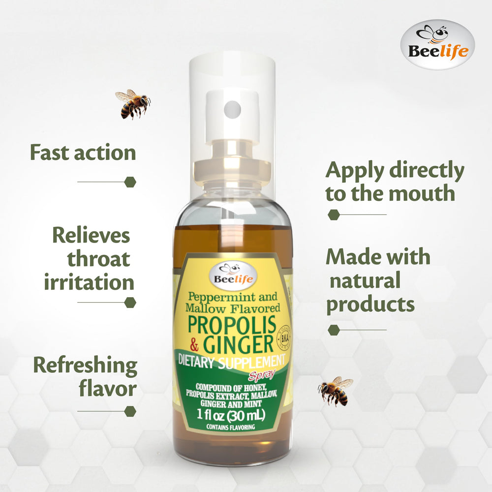 Beelife Propolis Throat Spray artepillin-C feature supports breath freshness.