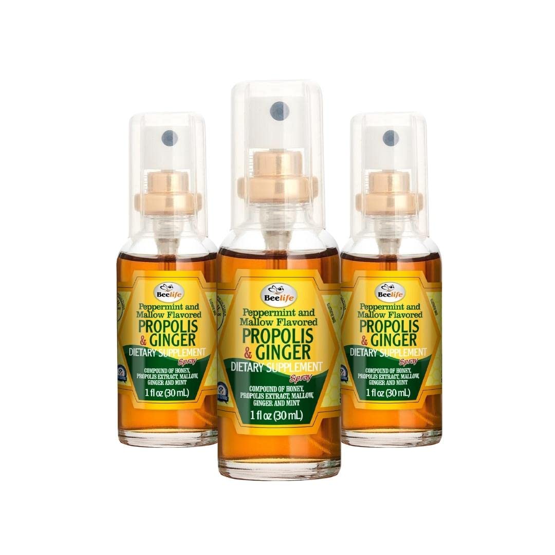 Beelife Propolis Throat Spray bottle front for quick throat relief and refreshing breath.