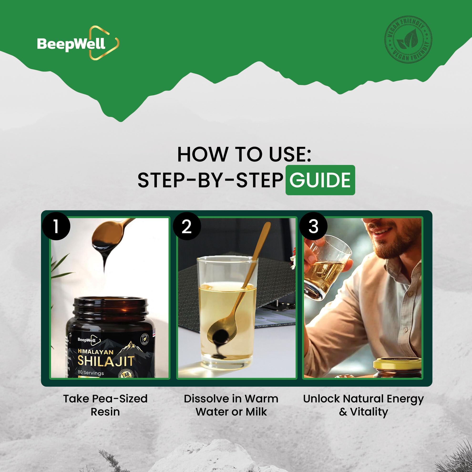 BeepWell Shilajit resin packaging outer box highlights brand reliability and freshness.