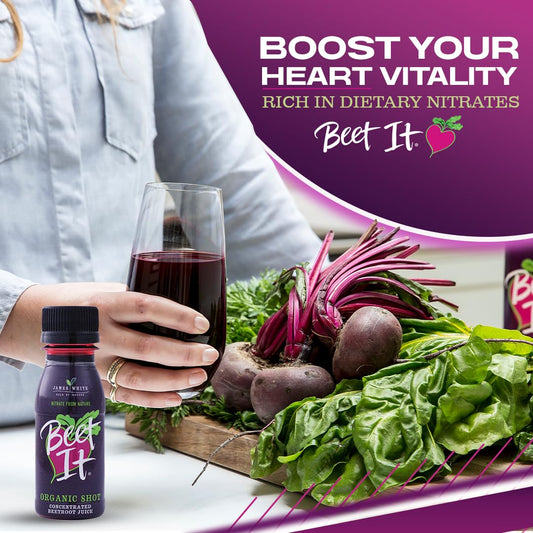 BEET IT Circulation bottle back highlights nitrate content and 15-pack format.