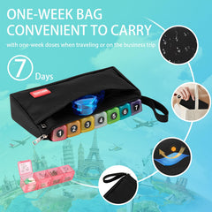 BEFUNZL weekly pill bag blue supports on-the-go dosing.