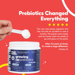 Begin Health non-GMO, gluten-free, soy-free, and allergen-conscious kid-friendly supplement.