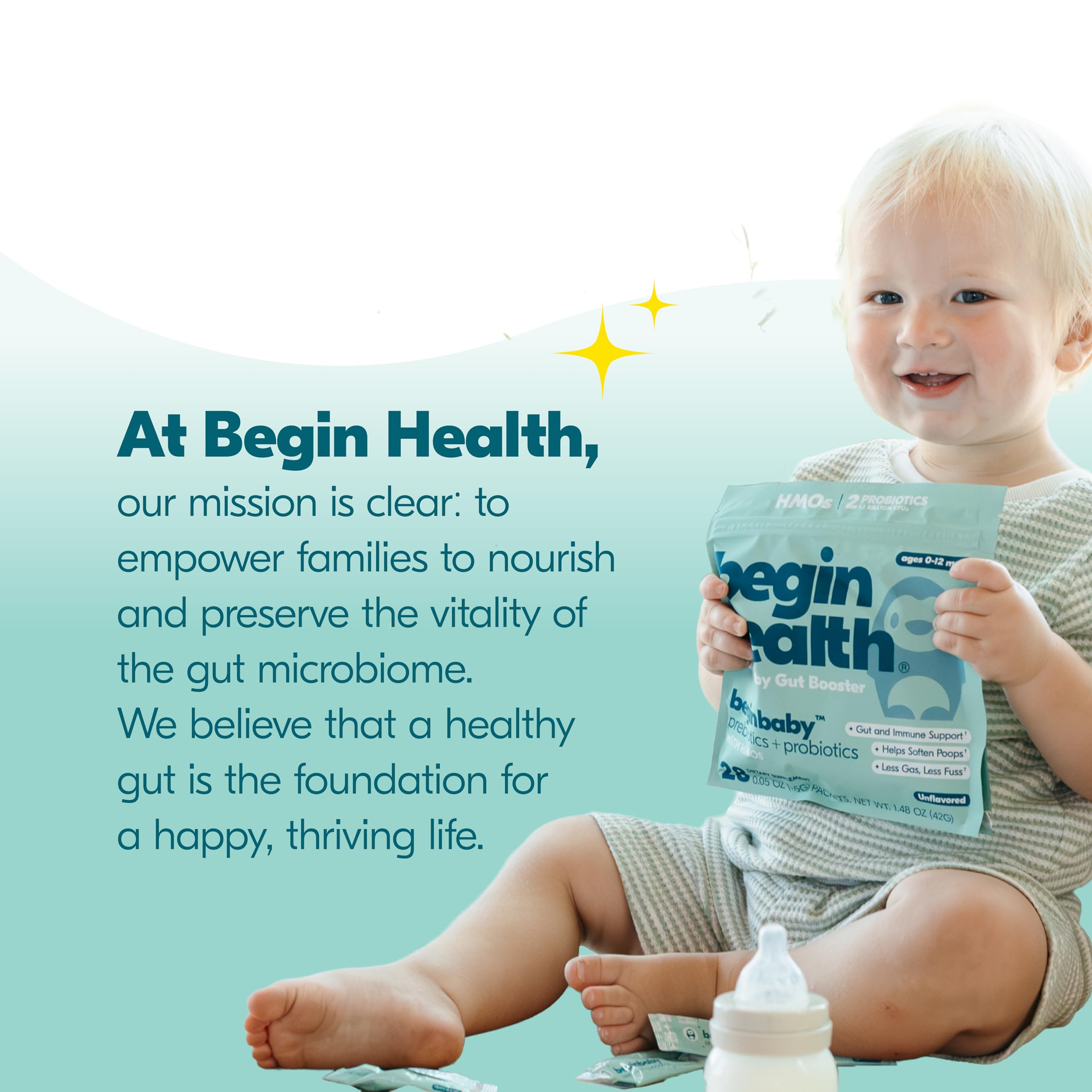 Begin Health BeginBaby easy mixing into formula or puree.