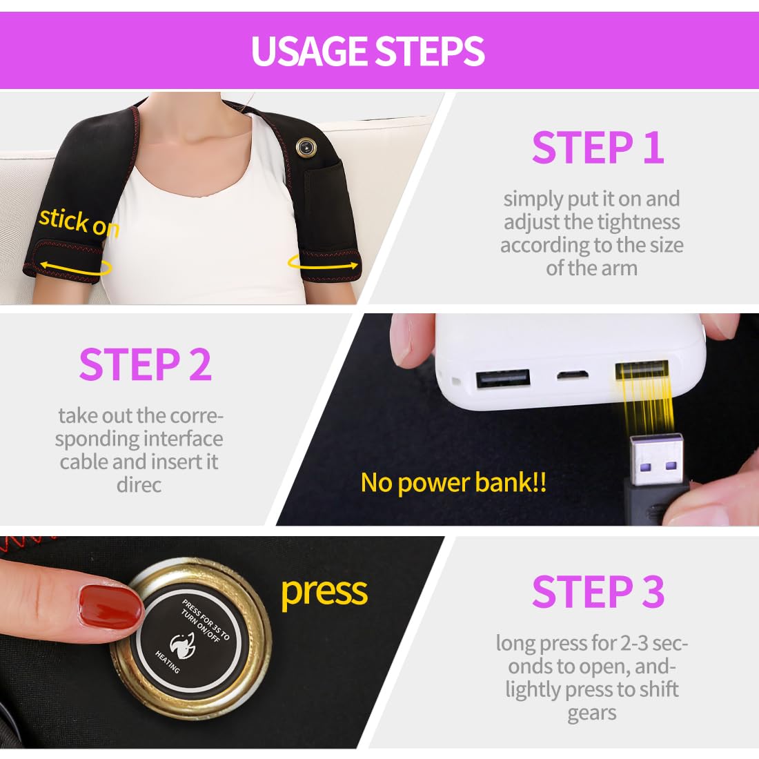 Beihaixiang portable use with power bank enables mobility without losing warmth.