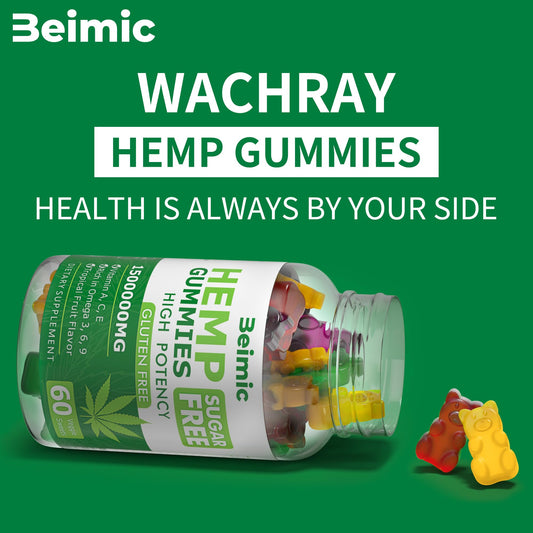 BEIMIC Naturals Fruit Hemp Gummies bottle back with ingredients