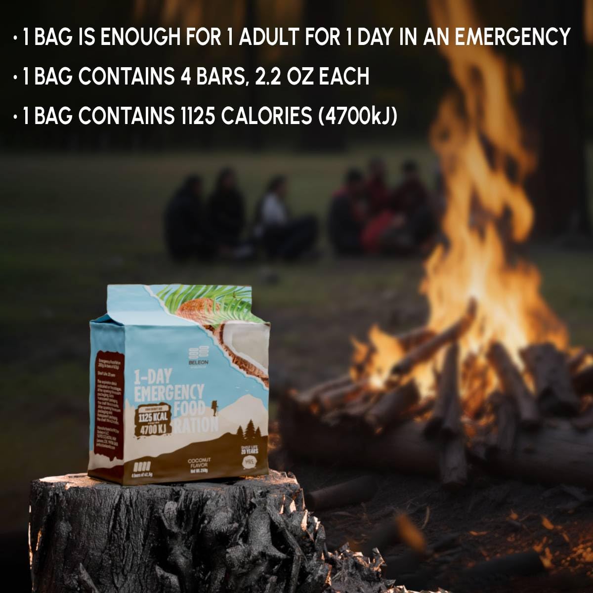 Beleon Coconut Survival Ration stored in a dry, dark area