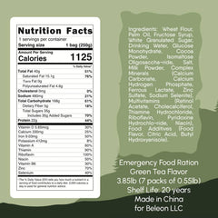 Beleon emergency biscuits close-up showing high-energy composition for field use.