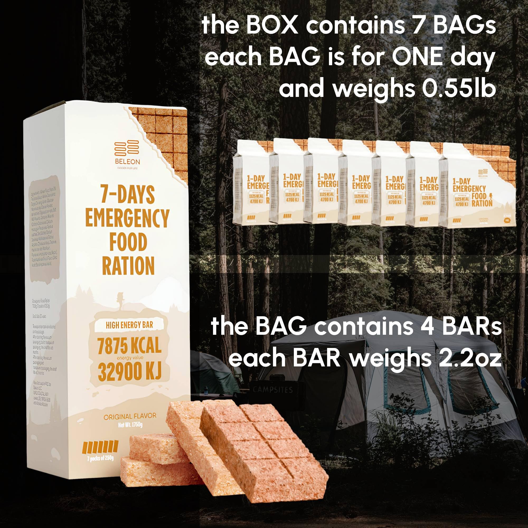 Beleon Survival Ration 20-year shelf life in original packaging displayed