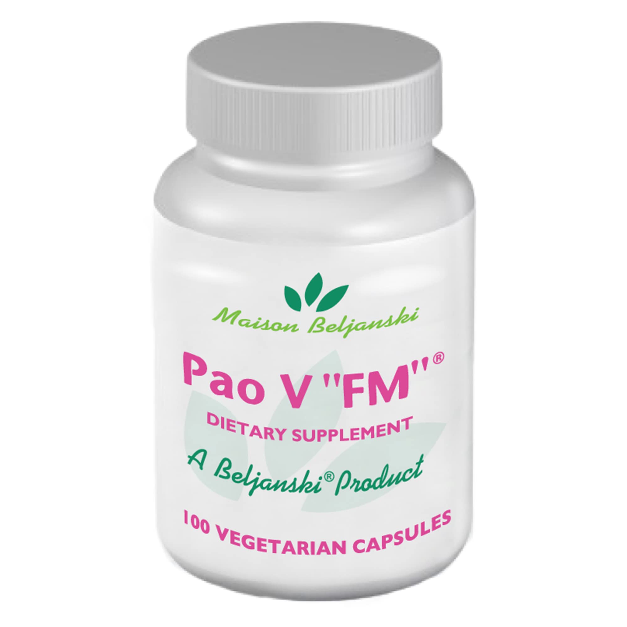 Beljanski Pao V FM bottle and box showcasing natural cellular defense.