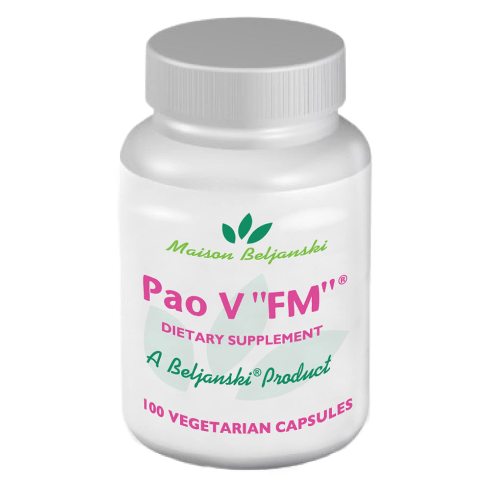 Beljanski Pao V FM bottle and box showcasing natural cellular defense.