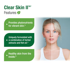 Bell Clear Skin II omega-3 oil visual highlighting hydrating properties.