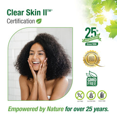 Bell Clear Skin II Oregon grape and sarsaparilla ingredients shown for natural synergy.