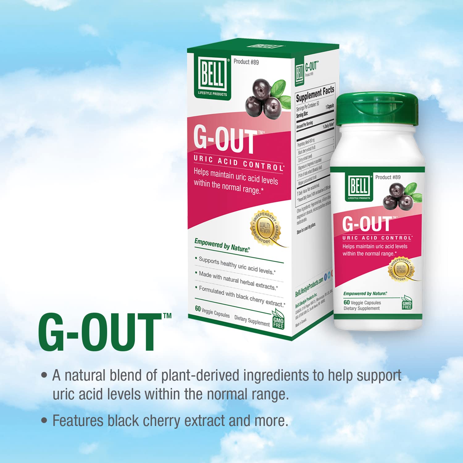 Bell G-Out 2-pack combo showing value for uric acid balance routine
