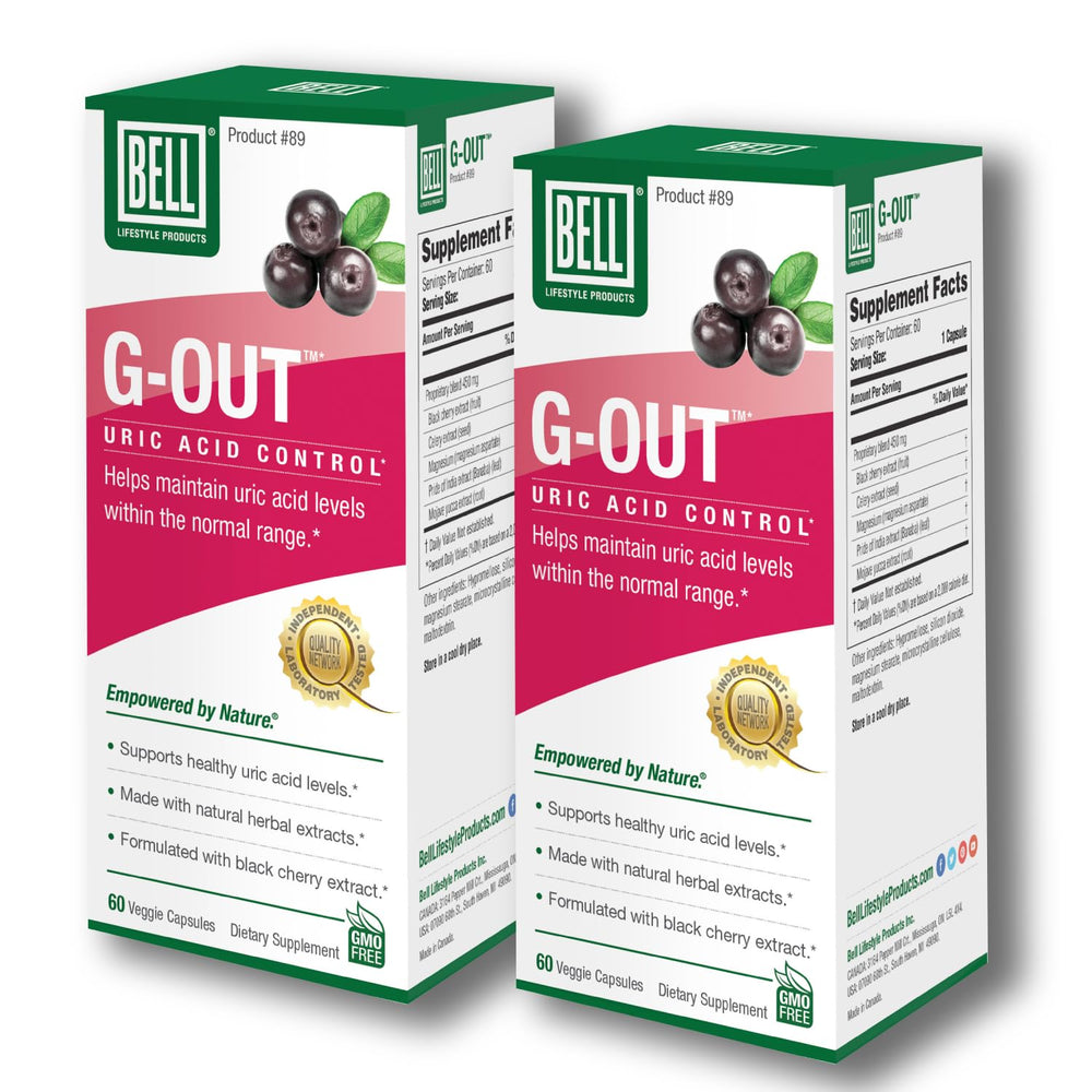 Bell G-Out Uric Acid Cleanse bottle-front view for daily balance support