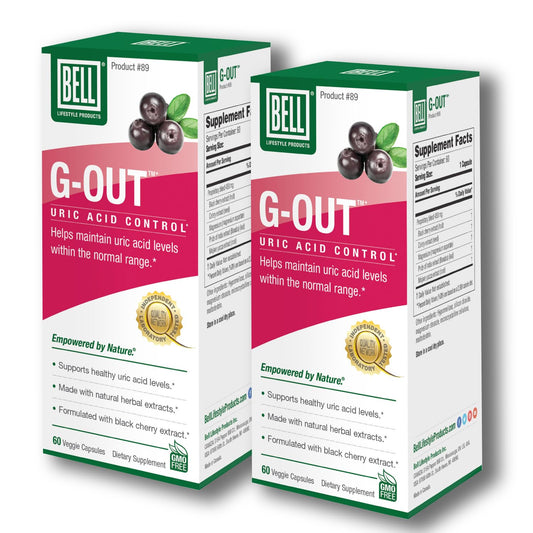 Bell G-Out Uric Acid Cleanse bottle-front view for daily balance support