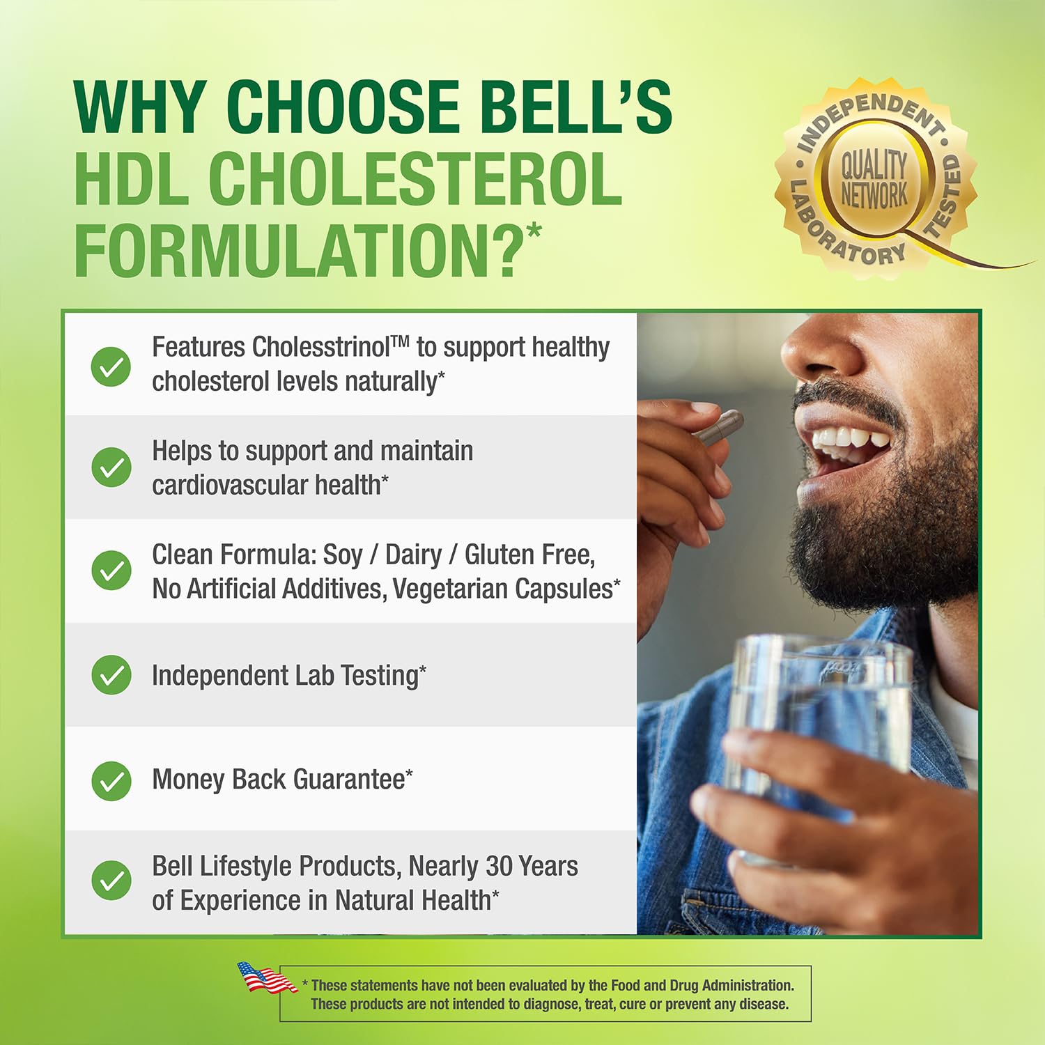 Bell HDL Cholesterol Formulation capsule close-up focusing on high absorption design