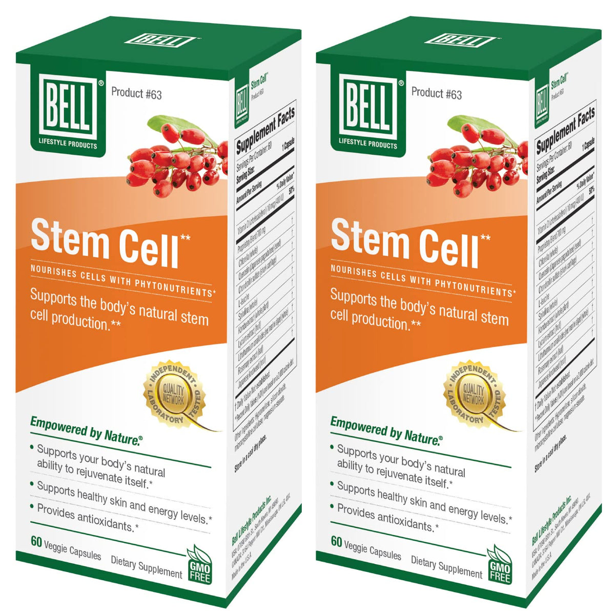 Bell Stem Cell Supplements bottle packshot, ideal for daily wellness routines.