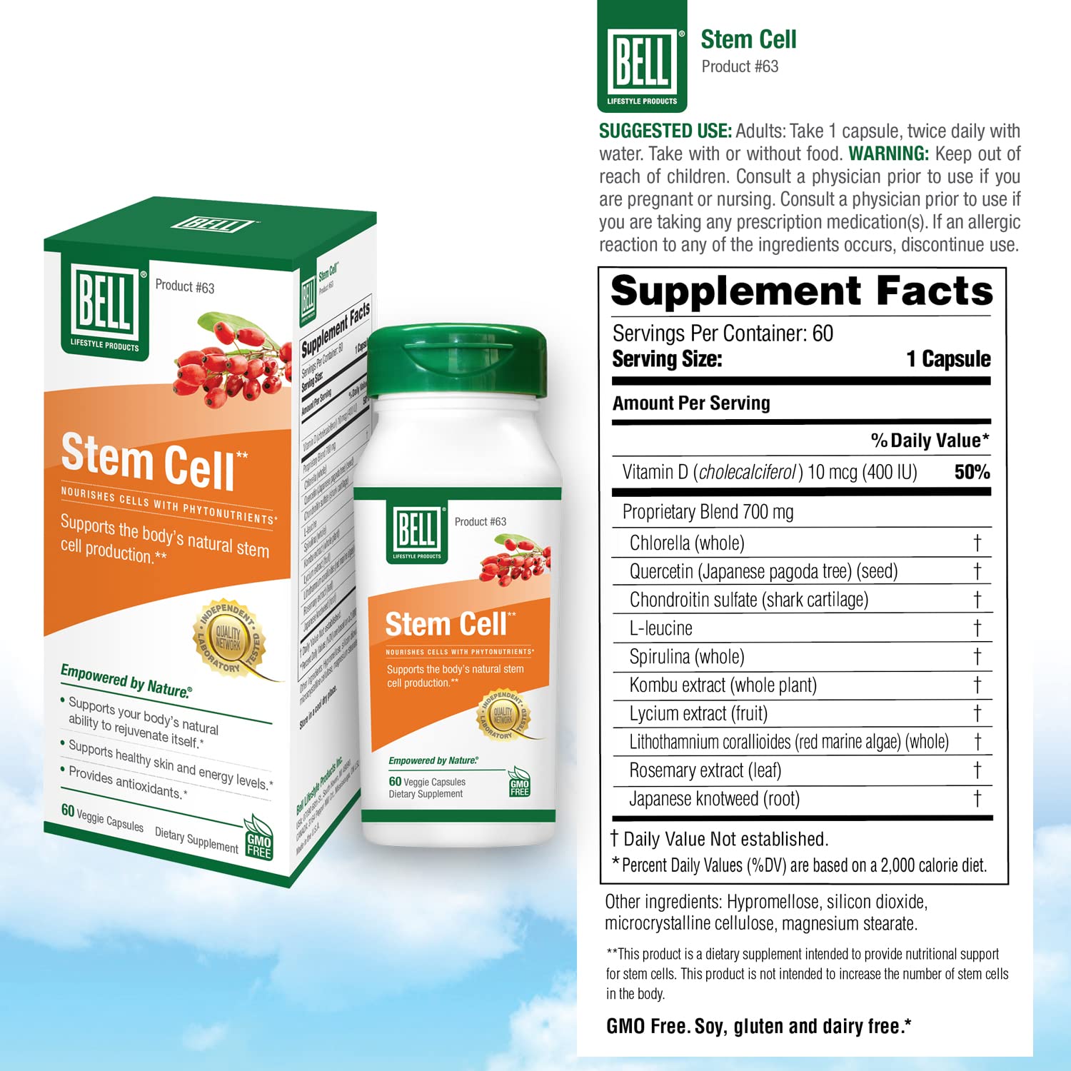 Bell Stem Cell Supplements in hand for on-the-go wellness.