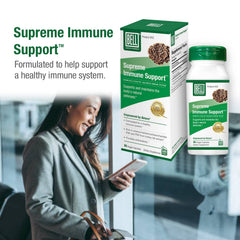 Capsule close-up showing antioxidant-rich Bell Supreme Immune Support capsules.