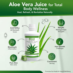 Bella All Natural Aloe Vera Juice supports gentle digestive comfort daily.