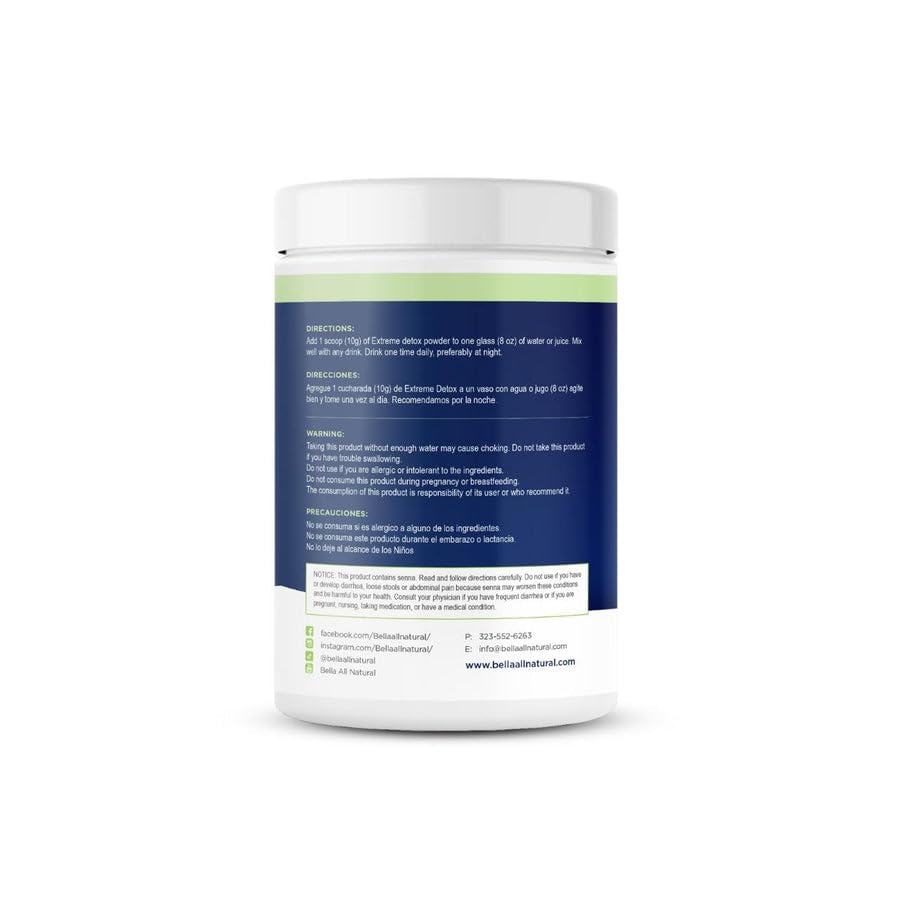 Bella All Natural Extreme Detox Papaya herbal blend close view of natural ingredients.