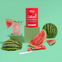 Bella All Natural Watermelon Collagen powder in smoothie