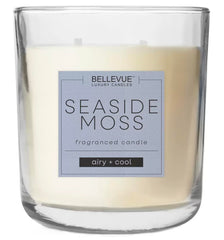 Bellevue 11oz soy-wax candle close-up shows long-lasting fragrance.