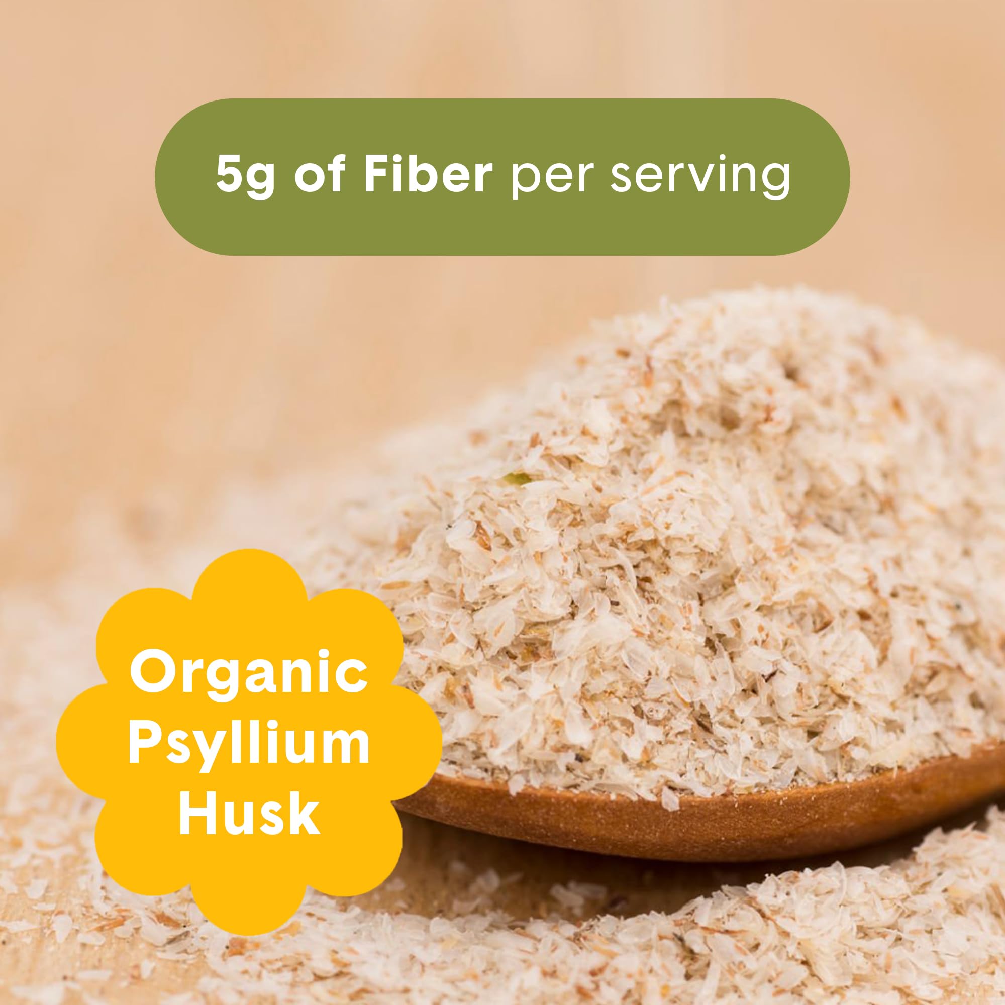 Bellway Organic psyllium husk bottle highlights organic ingredients.