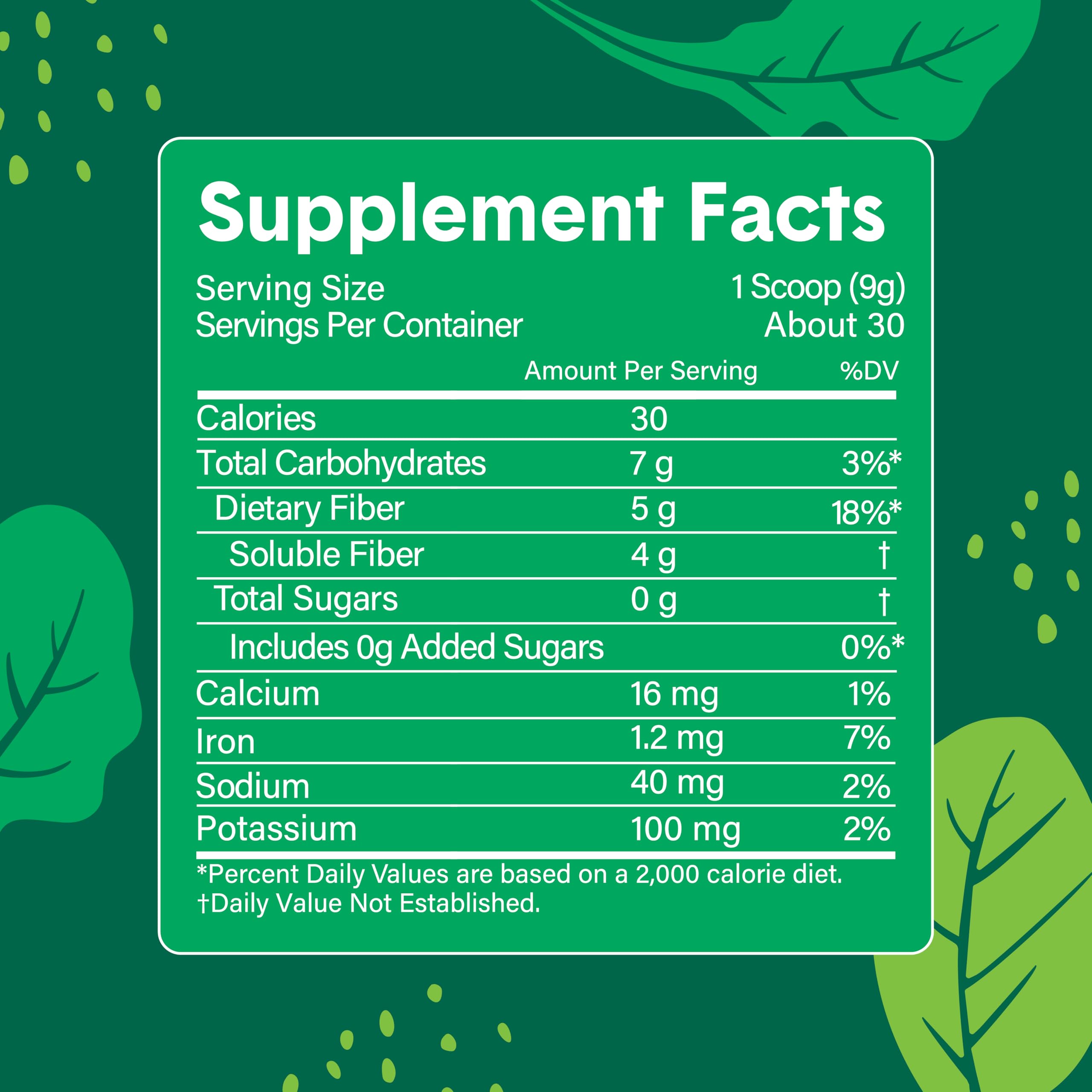 Bellway Super Fiber Greens blend close-up showing natural ingredients.