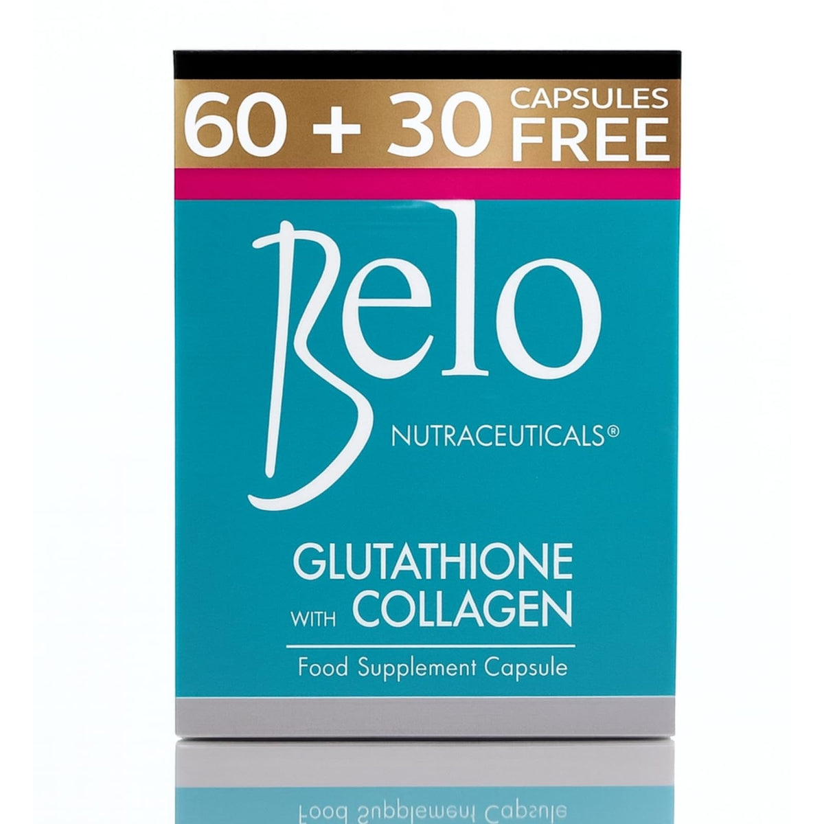 Belo Nutraceuticals Glutathione + Collagen bottle for daily skin radiance