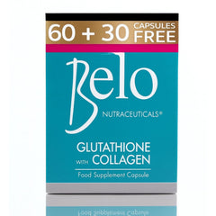 Belo Nutraceuticals Glutathione + Collagen bottle for daily skin radiance