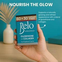 Belo Nutraceuticals ingredients label notes glutathione and collagen