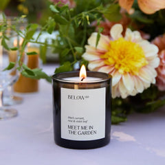 Below 60 Hilary Duff Meet Me in the Garden candle wax-pour view suited for clean-burning mood.