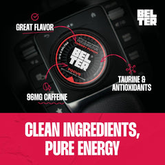 BELTER Focus Cherry Punch is a compact energy aid for gym or gaming sessions.