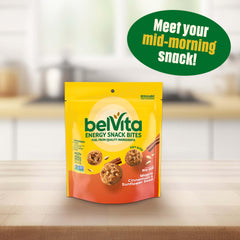 Belvita Energy Snack Bites school lunch pack on desk