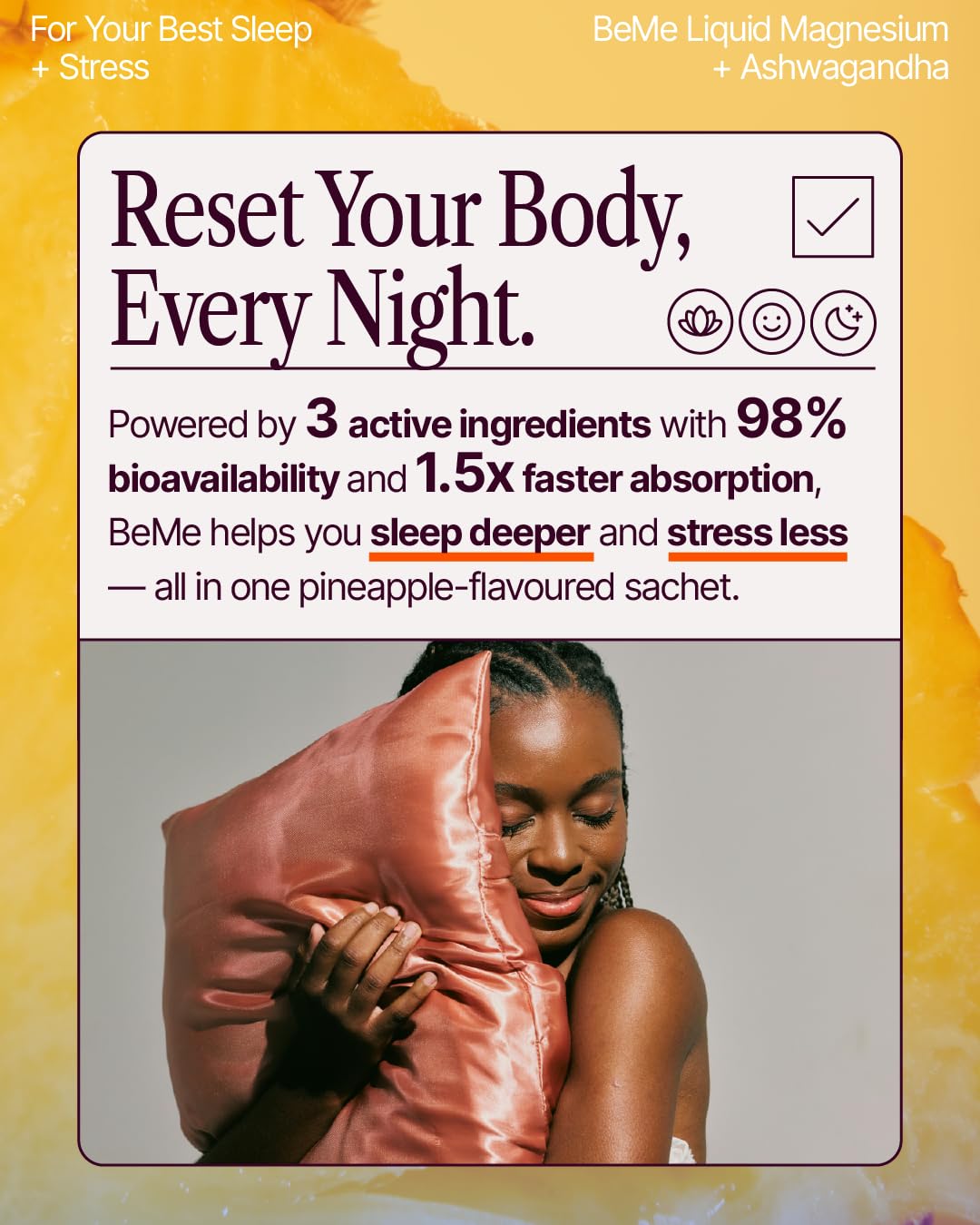 BeMe GABA and L-theanine relaxation scene promotes serenity at bedtime