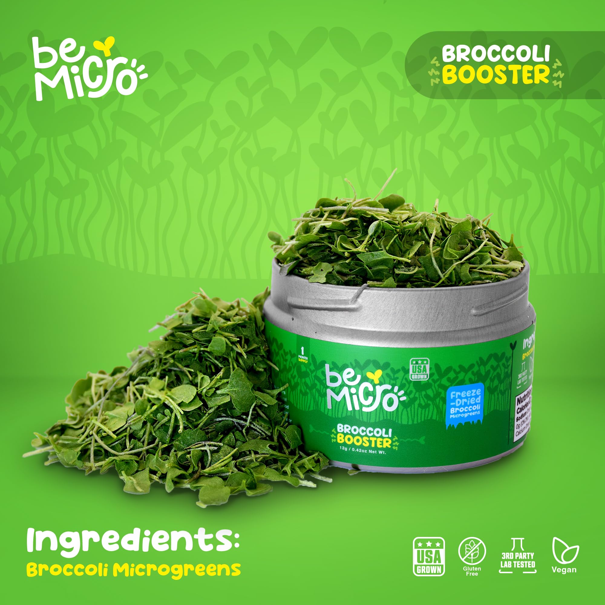 BeMicro microgreens being added to soup, a convenient nutrition boost.